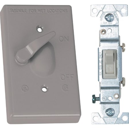 14216 Weatherproof Toggle Switch Cover  Gray